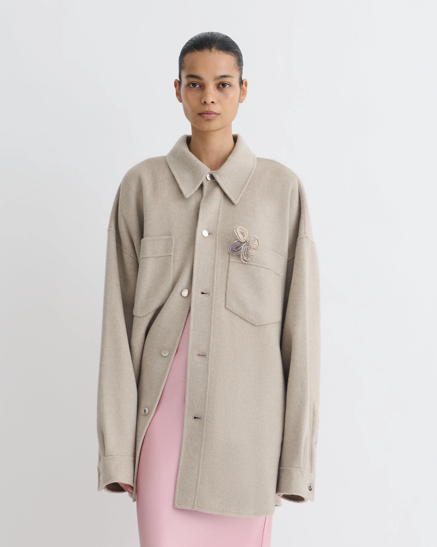 FlexibleCompressionBands Martin - Double Wool Overshirt - Stone