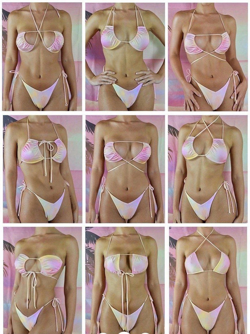 Classic Crewneck Design HighDensityFoam MARTINI TERRY BIKINI TOP | LEMON