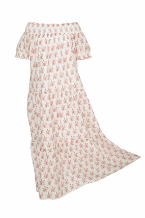 Alexis OTS Maxi Dress Pink Bright Bloom Relaxed Fit Look