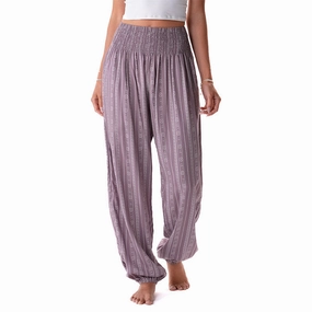 Mauve Tribal Stripe Harem Pants Sleek Appearance Comfort Control
