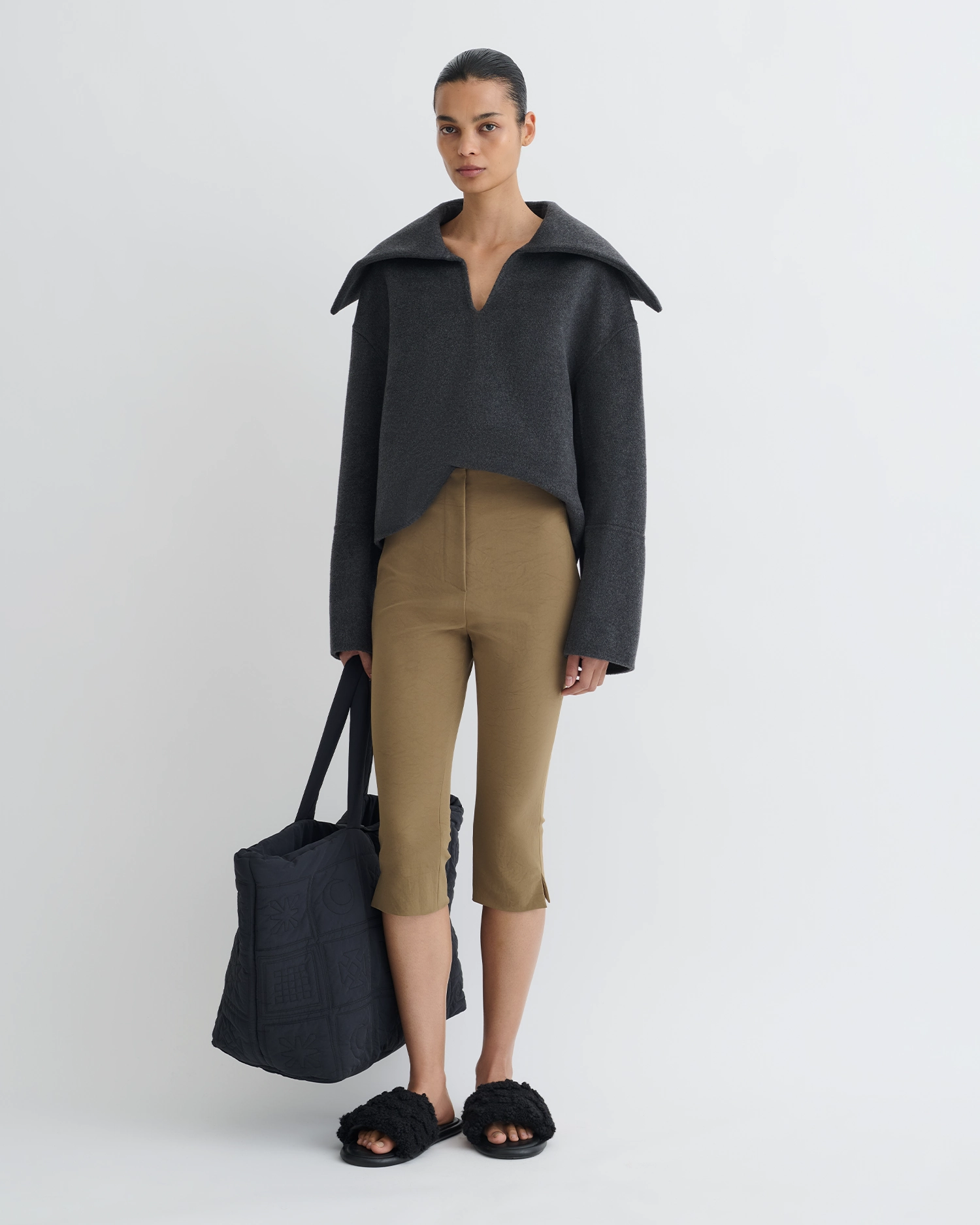 Airtight Zipper Seals Maxe - Double Wool Jacket - Grey Melange