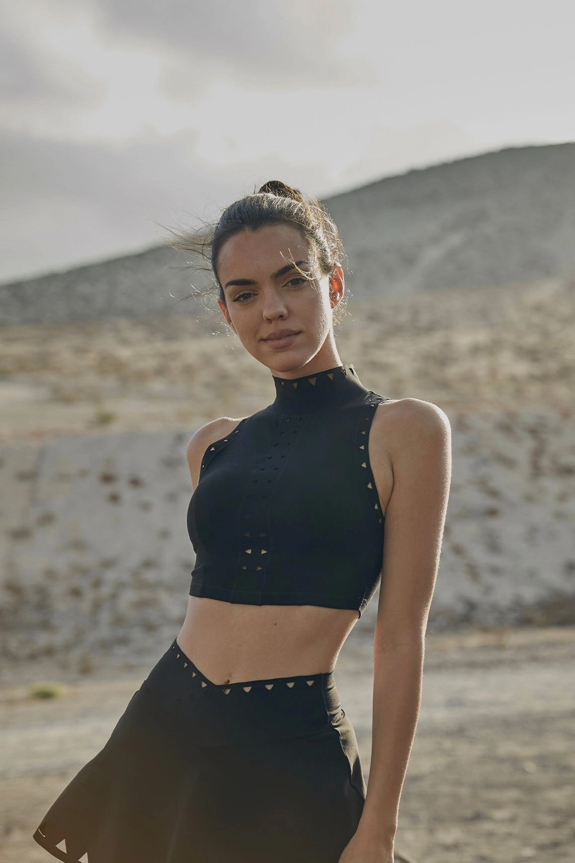 High Neck Laser Cut Leisure Bra Endurance training