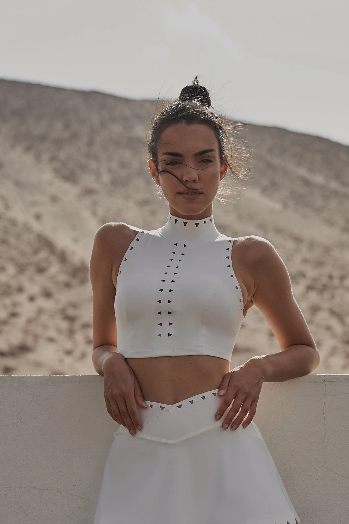 High Neck Laser Cut Leisure Bra Mesh workout gear