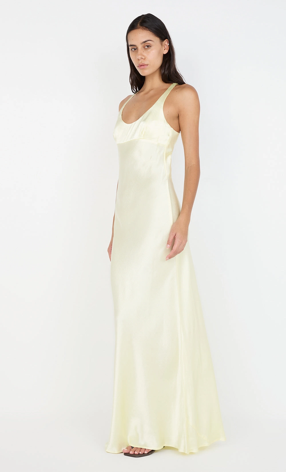 Asymmetrical hem MAXINA CROSSOVER DRESS - ICE YELLOW