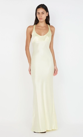 Comfortable Cut MAXINA CROSSOVER DRESS - ICE YELLOW