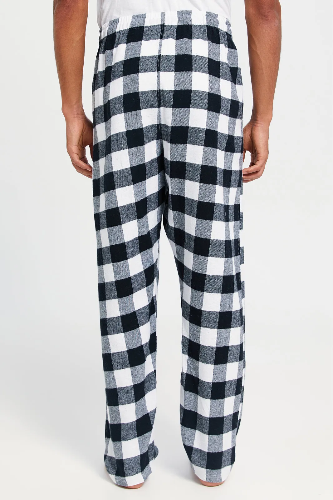 Men Black And White Checkered Pyjama Bottom