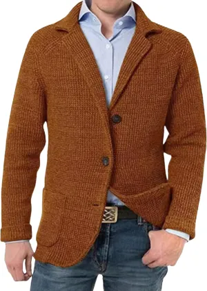 Men Blazer Knit Cardigan Shawl Collar Button Knit Cardigan Slim Fit Cable Knit Button Down Cardigan Sweater