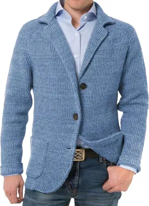 Men Blazer Knit Cardigan Shawl Collar Button Knit Cardigan Slim Fit Cable Knit Button Down Cardigan Sweater