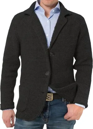 Men Blazer Knit Cardigan Shawl Collar Button Knit Cardigan Slim Fit Cable Knit Button Down Cardigan Sweater