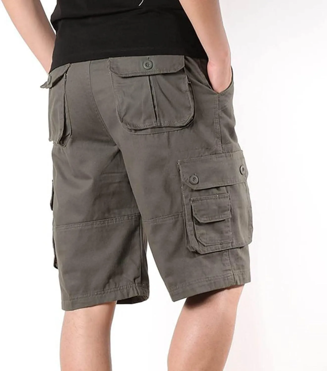 Men Workout Shorts Ultimate Comfort Linen Shorts with Pockets Causal Flat-Front Cargo Shorts Loose Tooling Shorts