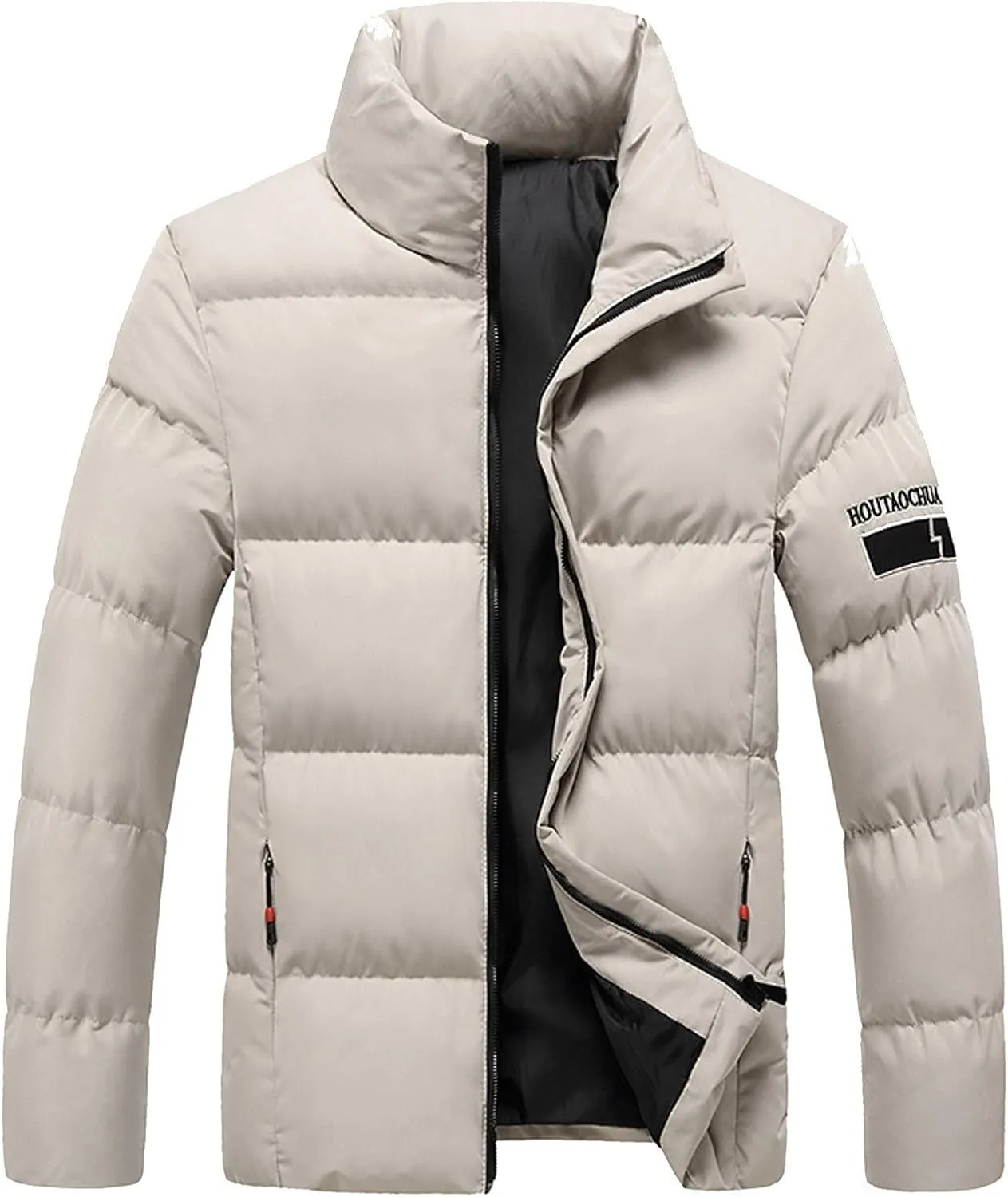Mens Big and Tall Winter Puffer Jacket Packable Windproof Midweight Insulated Jacket Thermal Zip Up Puffer Jacket