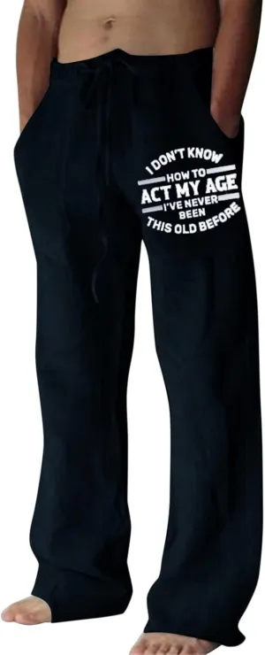 Men's Cargo Pants Relaxed Fit 2024 Summer Boho Elastic Waist Plus Size Mens Sweatpants Tall Men's Pants Casual Relaxed Fit Jeans Linen Lounge Casual Fashion Relaxed Fit Work Pants for Men Construction
