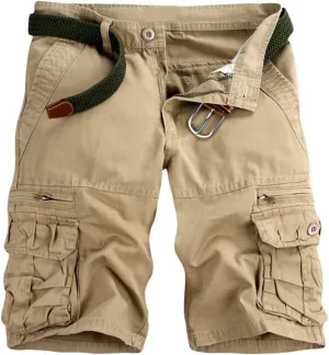 Mens Cargo Shorts Button Zip Athletic Shorts Casual Outdoor Workout Shorts Loose Fit Lightweight Jogger Shorts