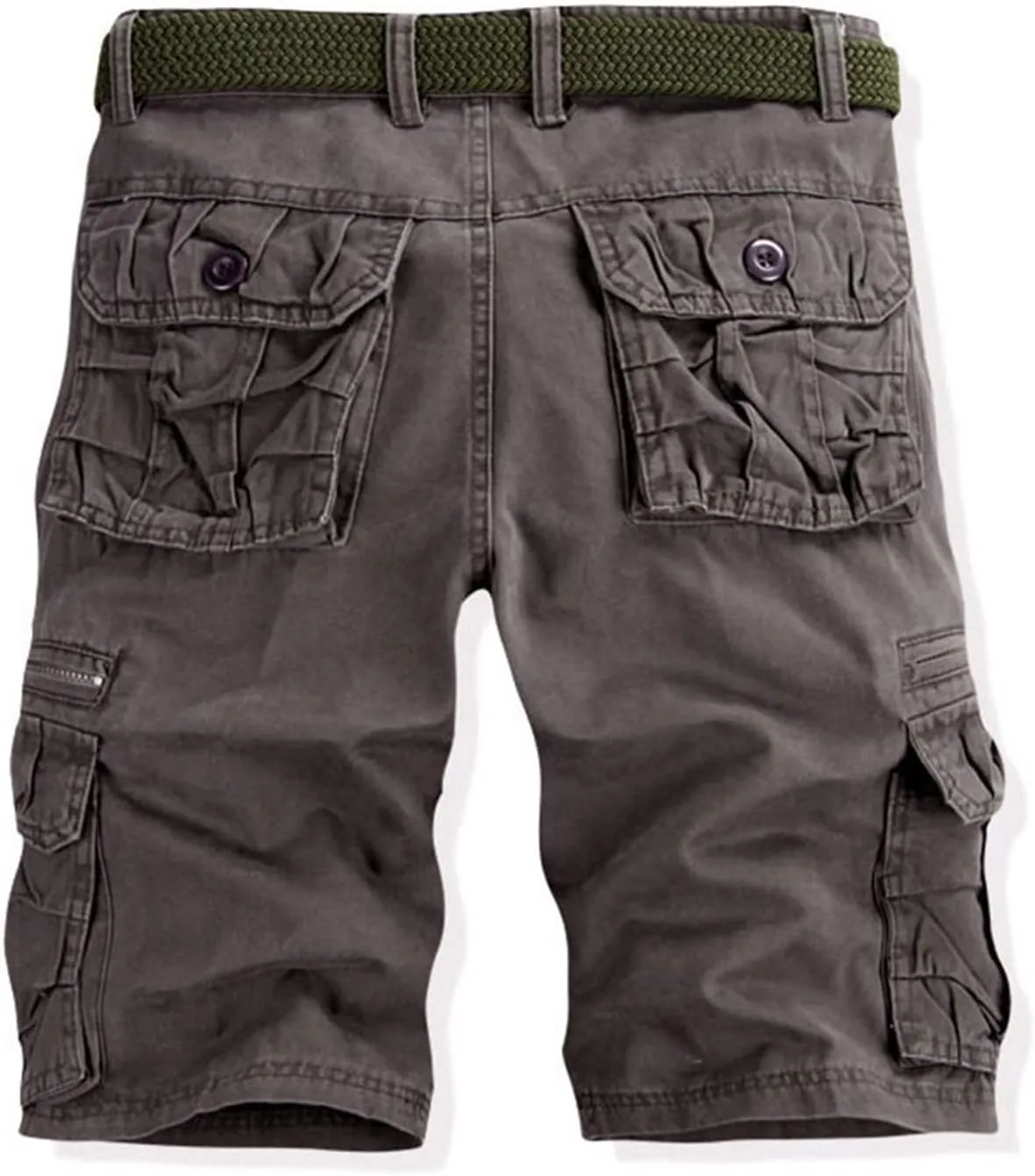 Mens Cargo Shorts Button Zip Athletic Shorts Casual Outdoor Workout Shorts Loose Fit Lightweight Jogger Shorts
