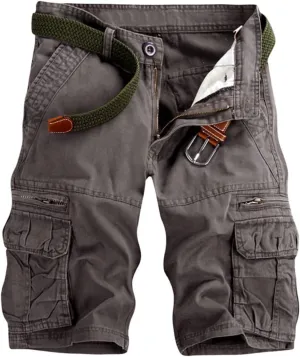 Mens Cargo Shorts Button Zip Athletic Shorts Casual Outdoor Workout Shorts Loose Fit Lightweight Jogger Shorts
