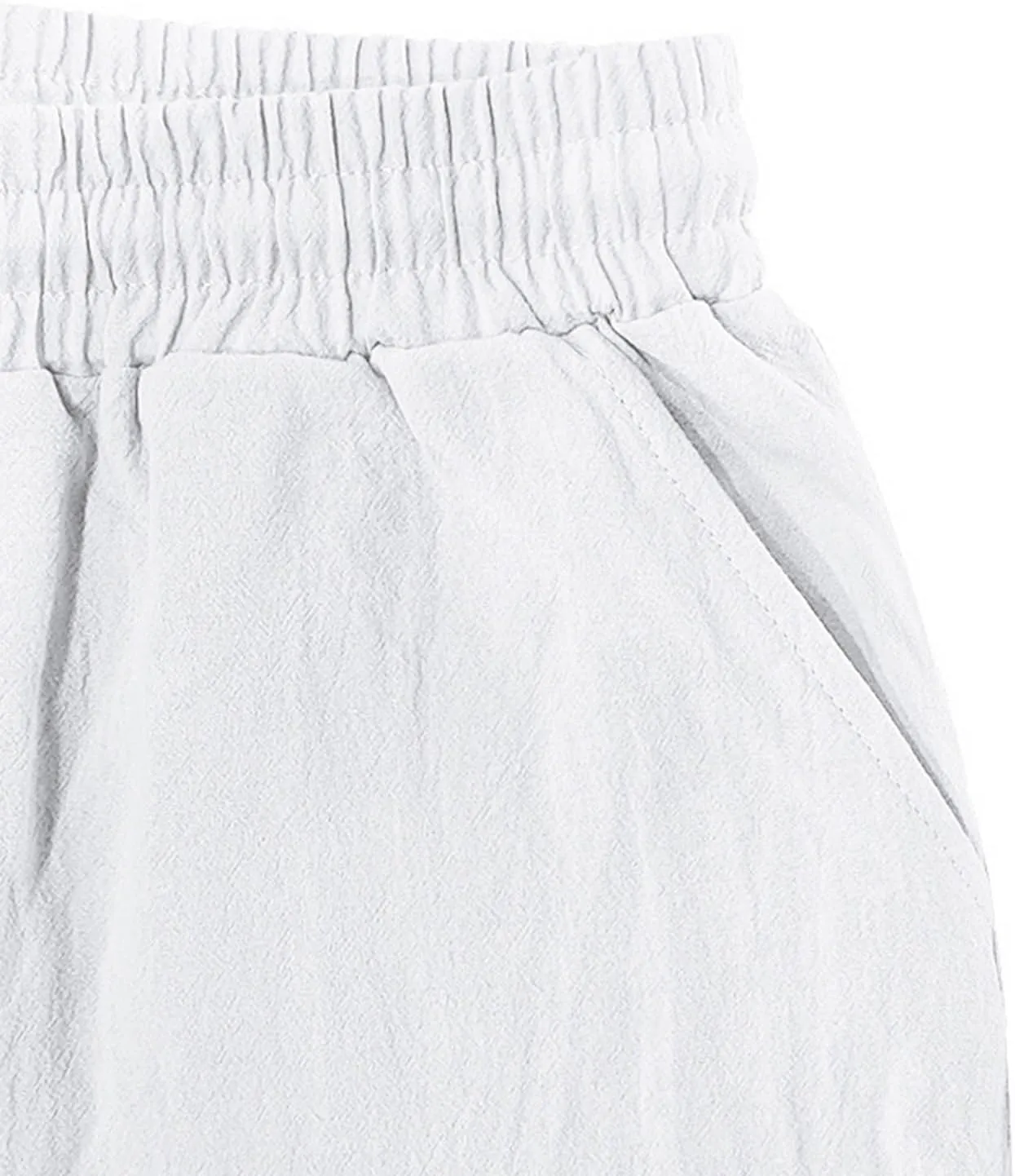 Men's Cargo Shorts Casual Elastic Waist Drawstring Lightweight Summer Beach Shorts