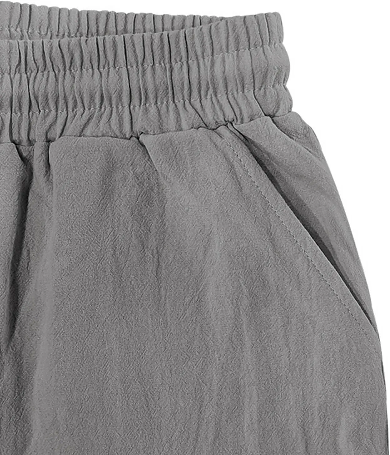 Men's Cargo Shorts Casual Elastic Waist Drawstring Lightweight Summer Beach Shorts
