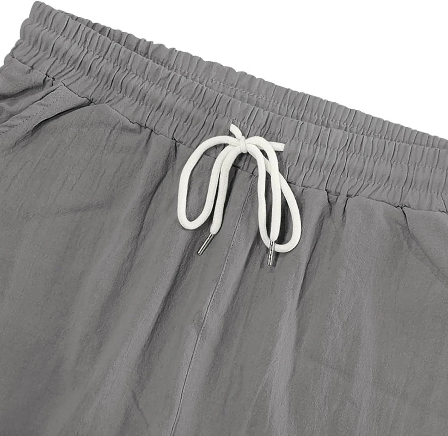 Men's Cargo Shorts Casual Elastic Waist Drawstring Lightweight Summer Beach Shorts