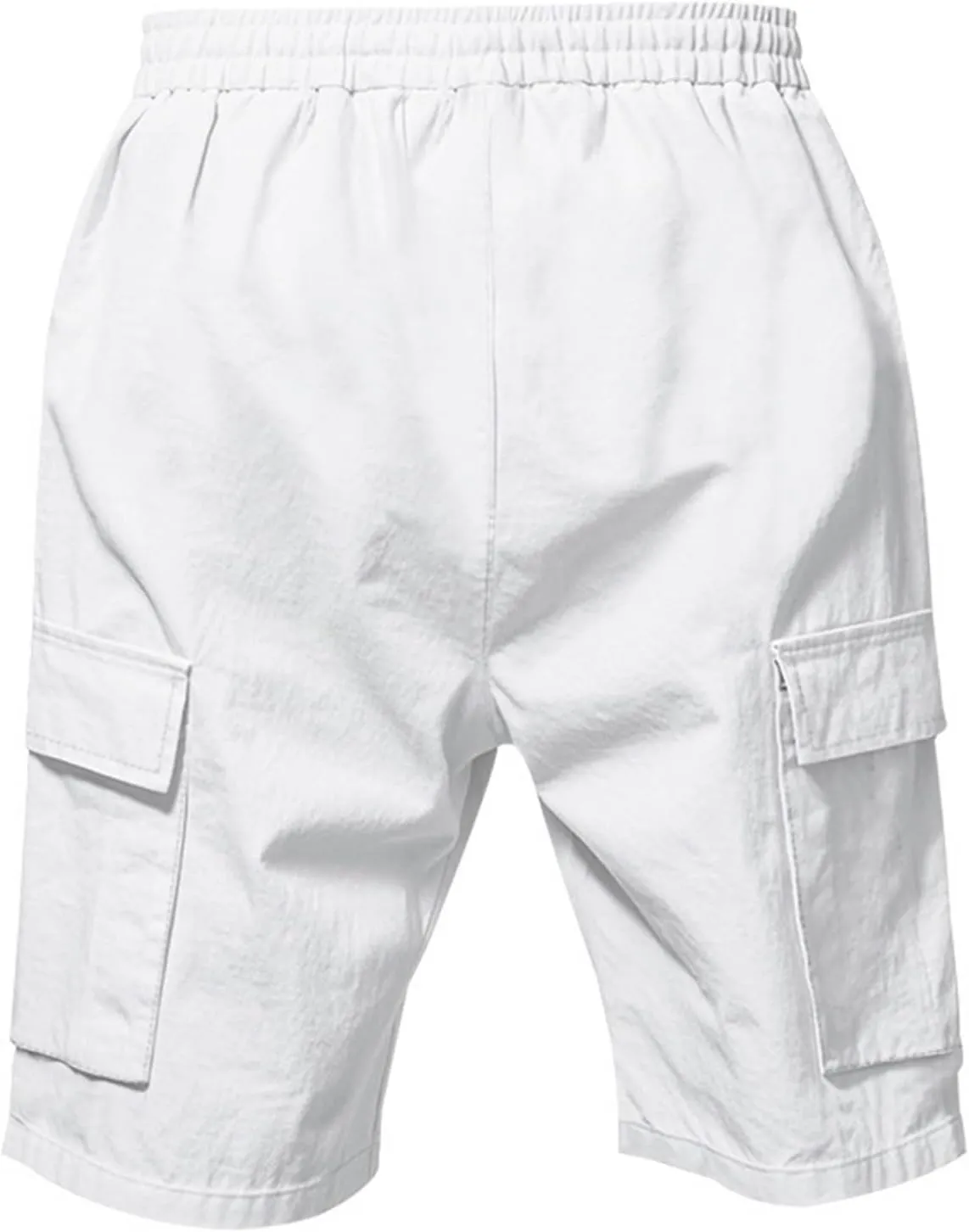 Men's Cargo Shorts Casual Elastic Waist Drawstring Lightweight Summer Beach Shorts