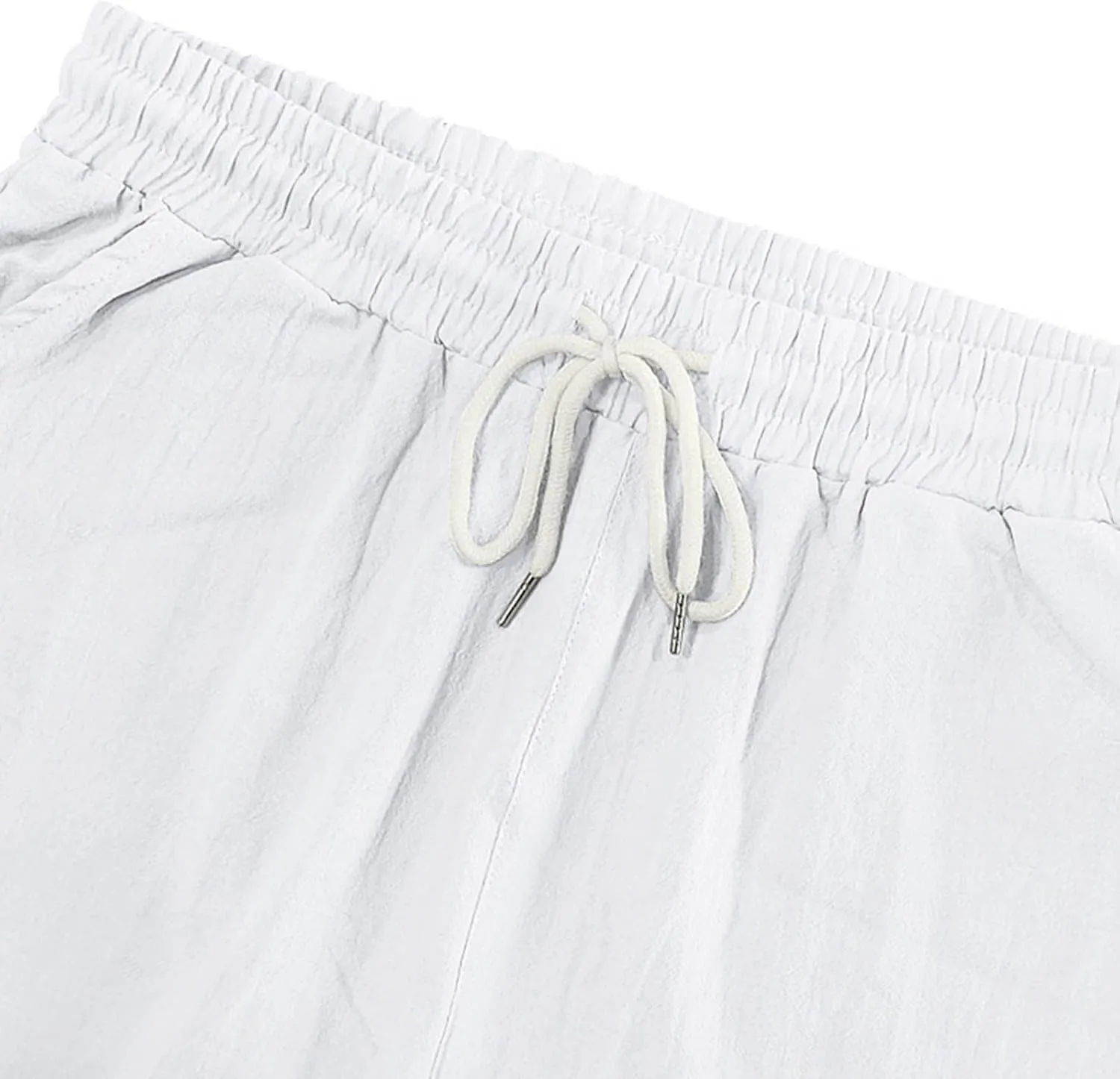 Men's Cargo Shorts Casual Elastic Waist Drawstring Lightweight Summer Beach Shorts