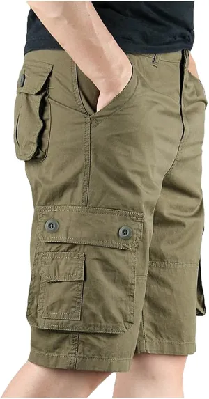 Mens Cargo Shorts Cotton Work Shorts with Multi Pocket Casual Workout Shorts Outdoor Hiking Fishing Tactical Shorts
