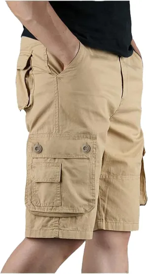 Mens Cargo Shorts Cotton Work Shorts with Multi Pocket Casual Workout Shorts Outdoor Hiking Fishing Tactical Shorts