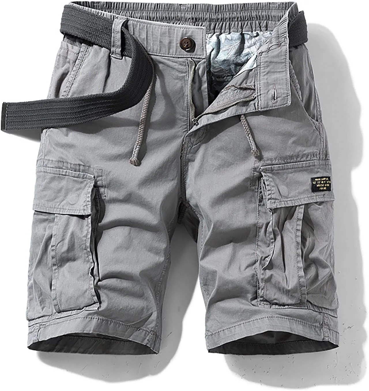 Mens Cargo Shorts Elastic Waist Outdoor Tactical Shorts Lightweight Breathable Athletic Shorts Loose Fit Gym Shorts