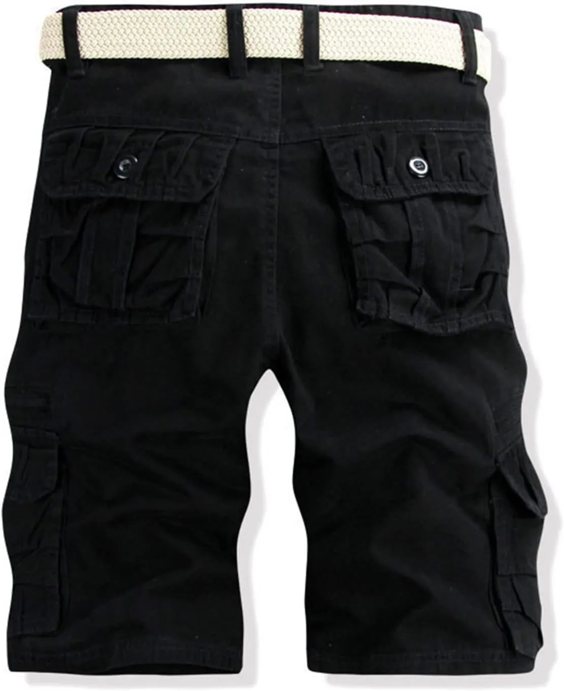 Men's Cargo Shorts Expandable Waist Cargo Pants Stretch Athletic Shorts Casual Workout Shorts Loose Lounge Shorts