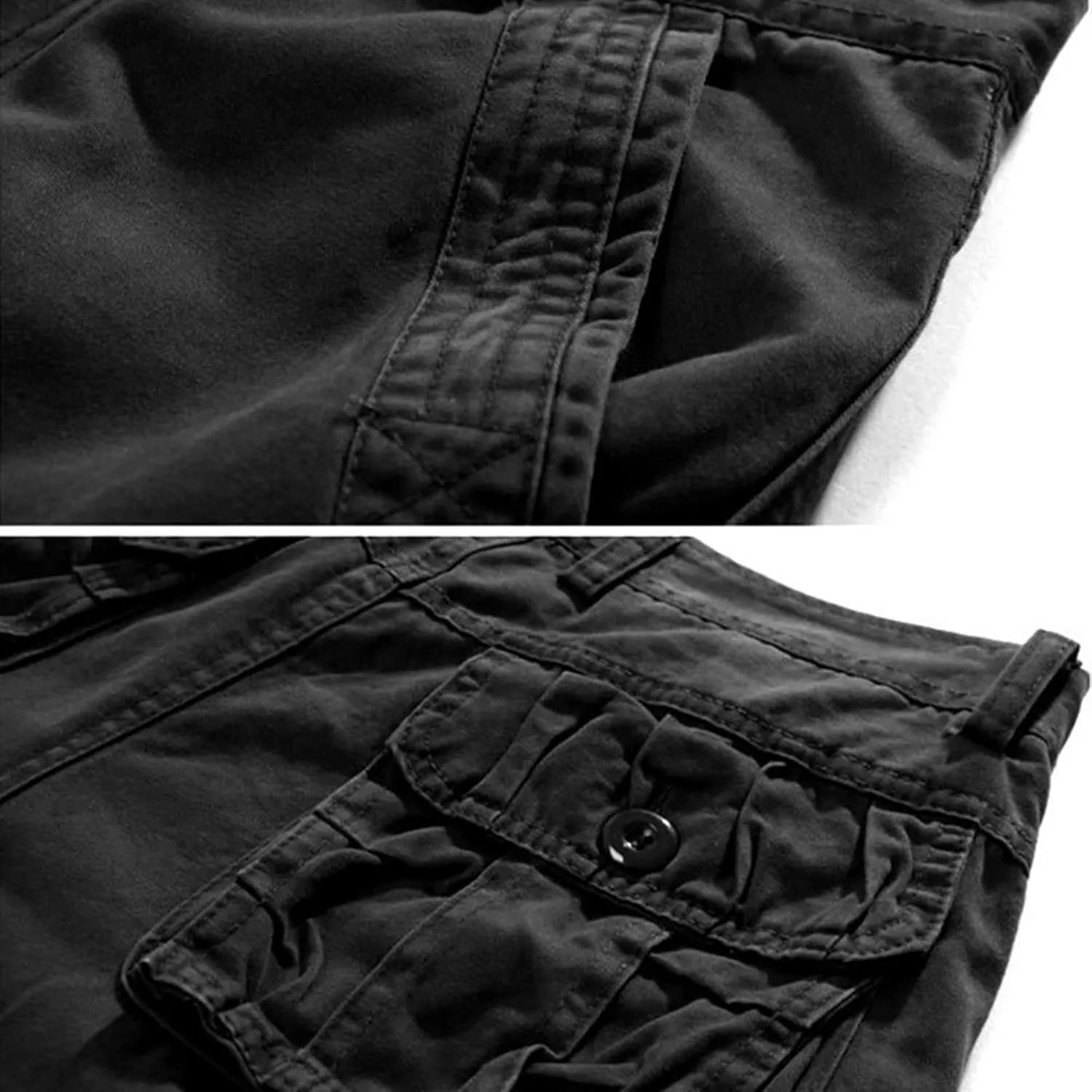Men's Cargo Shorts Expandable Waist Cargo Pants Stretch Athletic Shorts Casual Workout Shorts Loose Lounge Shorts