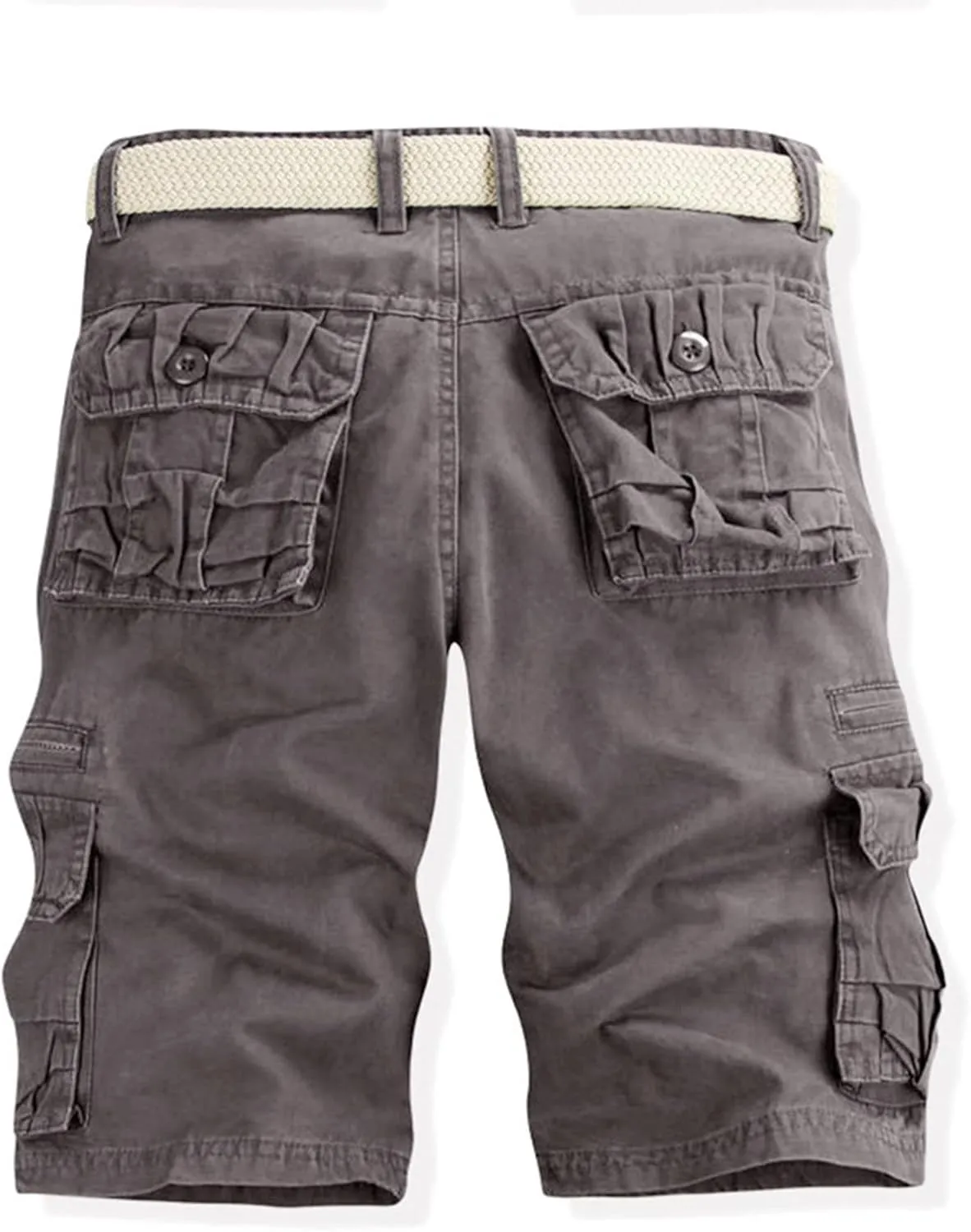 Men's Cargo Shorts Expandable Waist Cargo Pants Stretch Athletic Shorts Casual Workout Shorts Loose Lounge Shorts