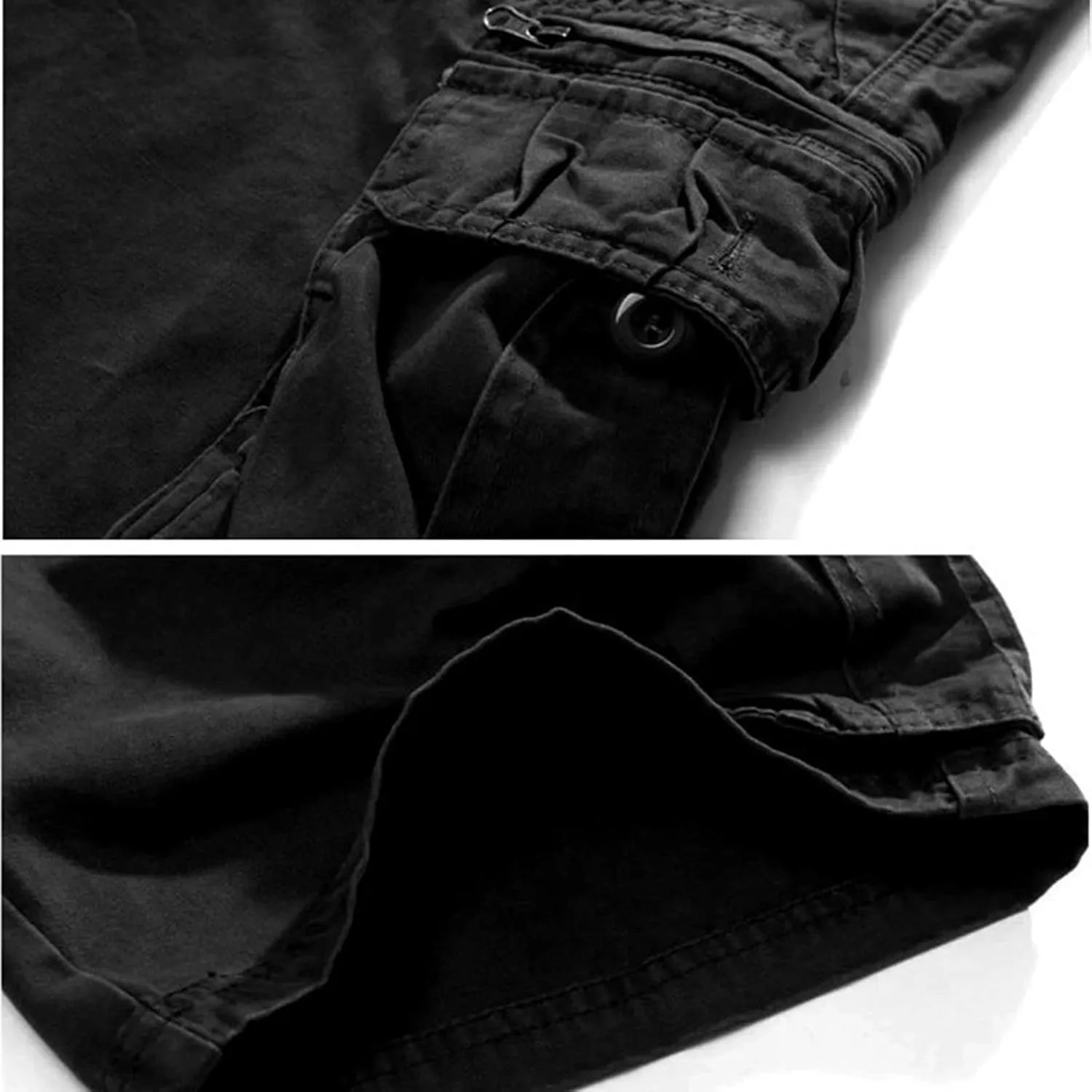 Men's Cargo Shorts Expandable Waist Cargo Pants Stretch Athletic Shorts Casual Workout Shorts Loose Lounge Shorts