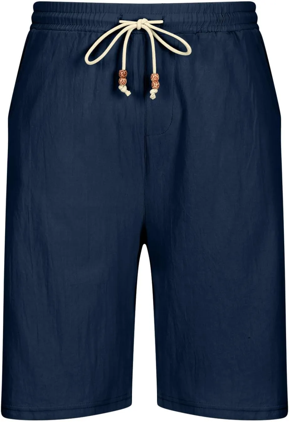 Men's Casual Drawstring Shorts Lightweight Elastic Waist Walking Shorts with Pockets
