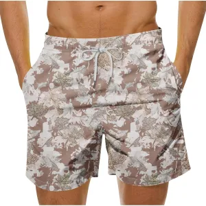 Mens Casual Linen Shorts Linen Beach Shorts Mens Linen Drawstring Shorts,Summer Linen Beach Shorts with Pockets
