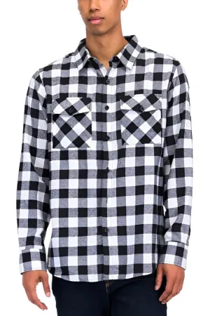 Mens Checkered Shirts Flannel Long Sleeve