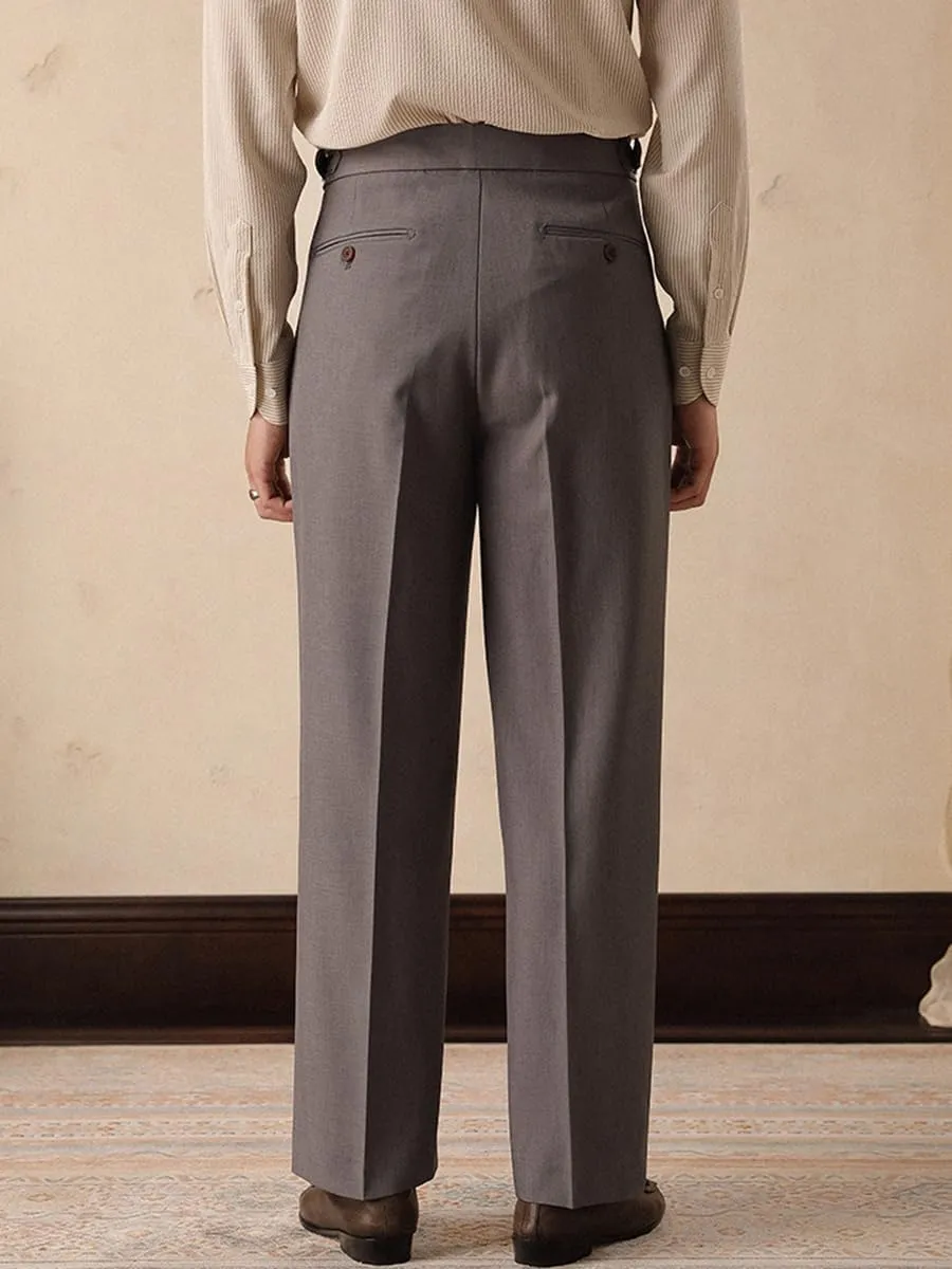 Men's Classic Slim Fit Dress Pants Straight Formal Pants Elastic Waist Suit Pants