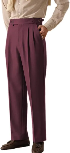 Men's Classic Slim Fit Dress Pants Straight Formal Pants Elastic Waist Suit Pants