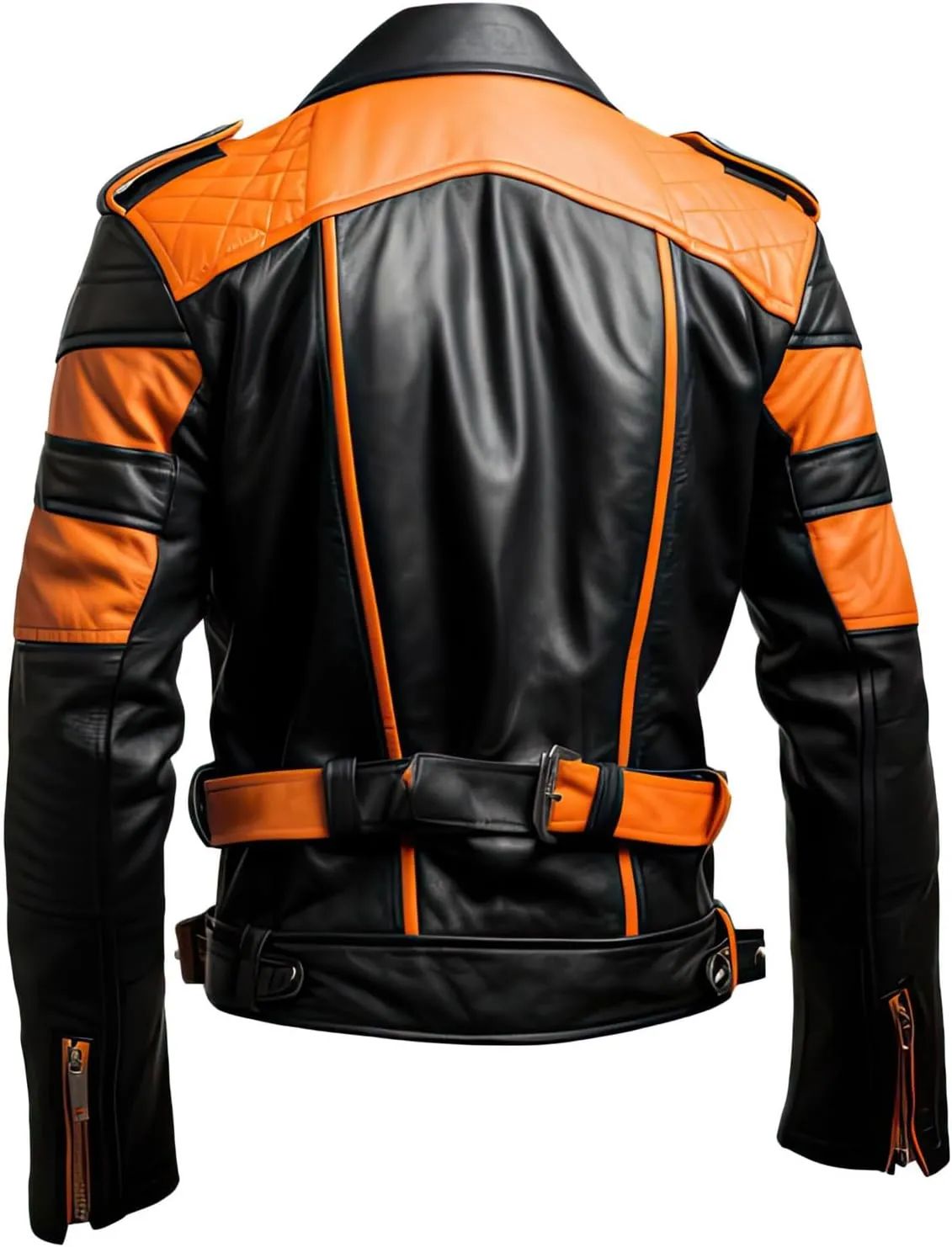 Mens Classic Vintage Moto Rider Jacket Genuine Leather Quilted Protective Gear Stylish Motorbike Zip-Up for Bikers