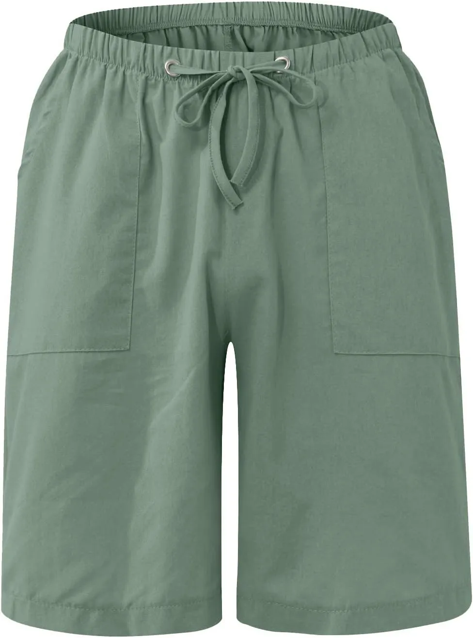 Men's Cotton Linen Shorts Elastic Waist Drawstring Shorts with Pockets Baggy Running Shorts Basketball Shorts