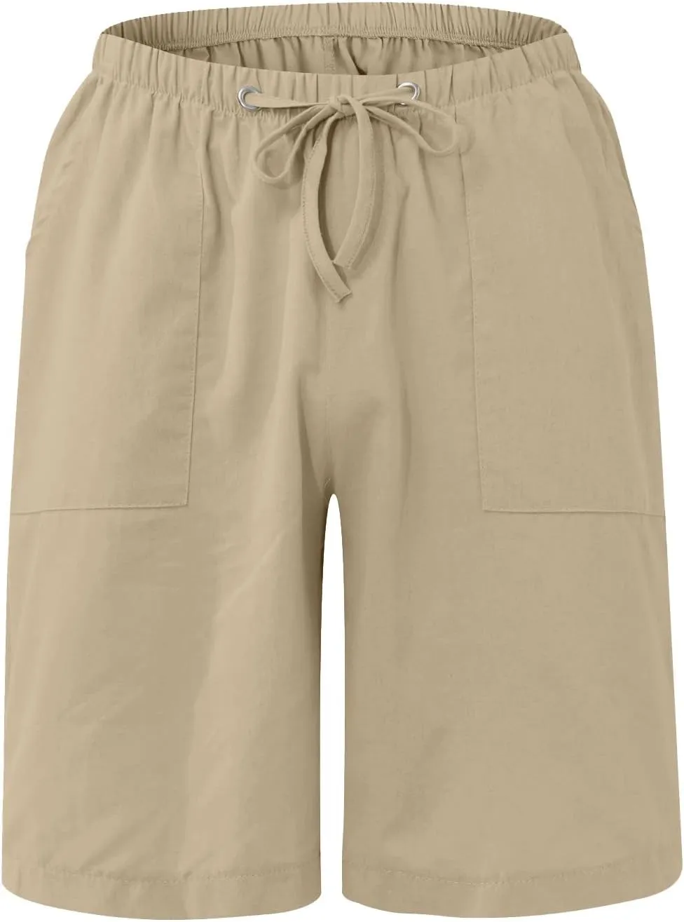 Men's Cotton Linen Shorts Elastic Waist Drawstring Shorts with Pockets Baggy Running Shorts Basketball Shorts