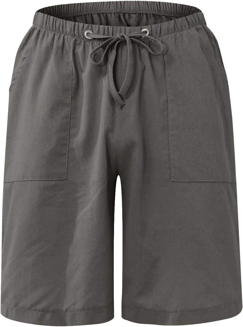 Men's Cotton Linen Shorts Elastic Waist Drawstring Shorts with Pockets Baggy Running Shorts Basketball Shorts
