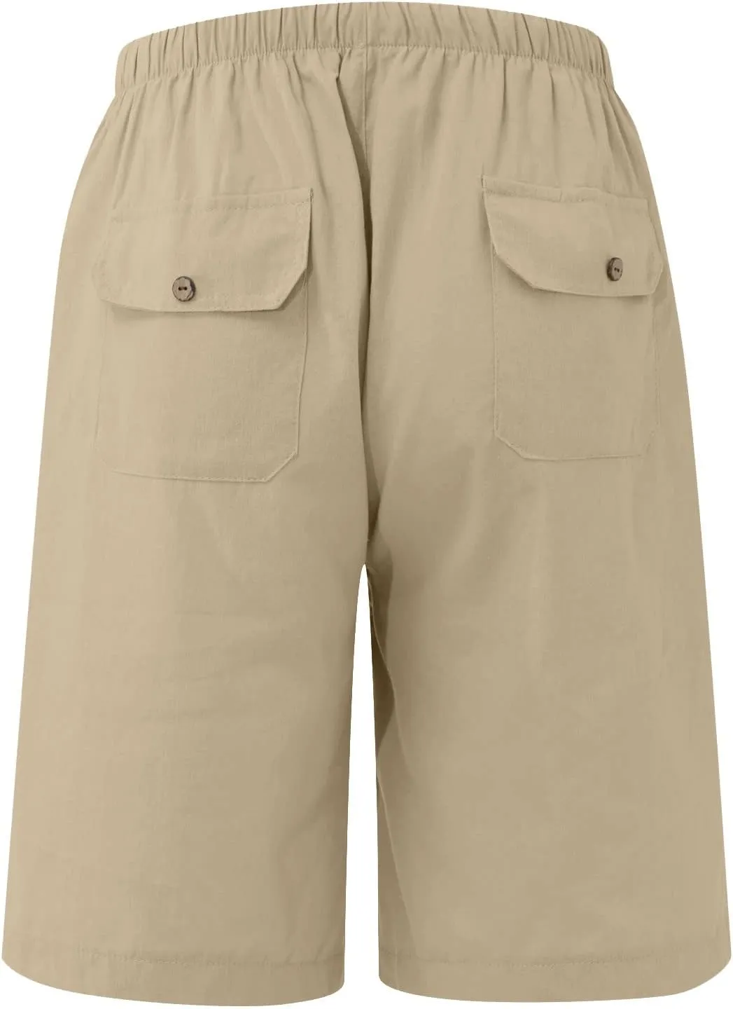Men's Cotton Linen Shorts Elastic Waist Drawstring Shorts with Pockets Baggy Running Shorts Basketball Shorts