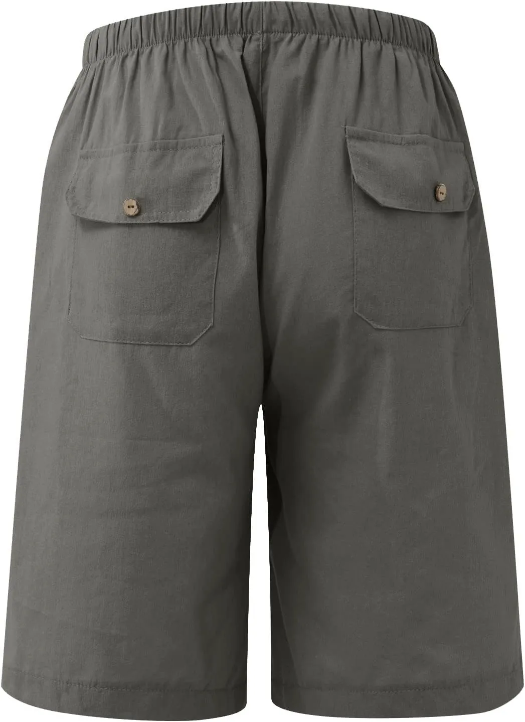 Men's Cotton Linen Shorts Elastic Waist Drawstring Shorts with Pockets Baggy Running Shorts Basketball Shorts