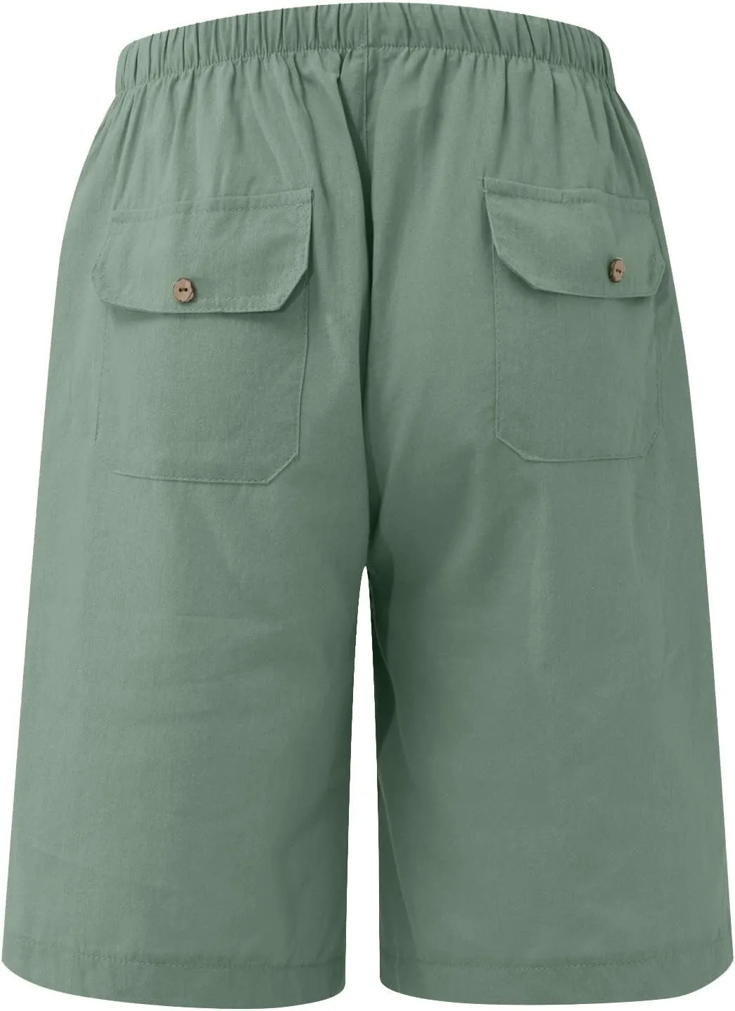 Men's Cotton Linen Shorts Elastic Waist Drawstring Shorts with Pockets Baggy Running Shorts Basketball Shorts