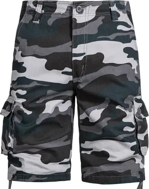 Men's Cotton Shorts Camo Shorts with Multi Pockets Tactical Shorts Hiking Shorts Outdoor Cargo Shorts for Men