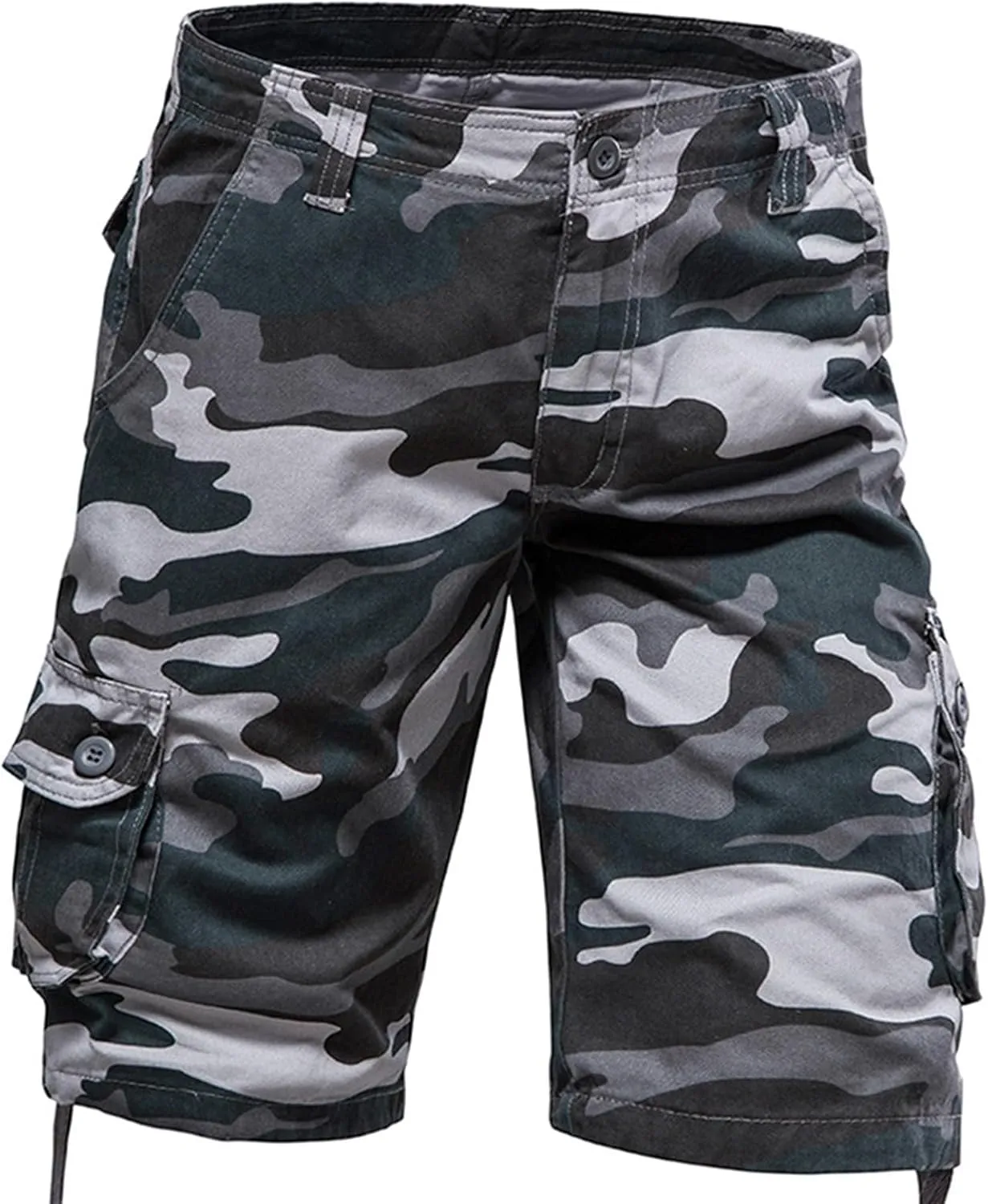 Men's Cotton Shorts Camo Shorts with Multi Pockets Tactical Shorts Hiking Shorts Outdoor Cargo Shorts for Men