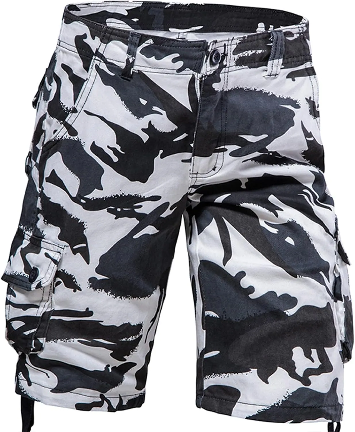 Men's Cotton Shorts Camo Shorts with Multi Pockets Tactical Shorts Hiking Shorts Outdoor Cargo Shorts for Men