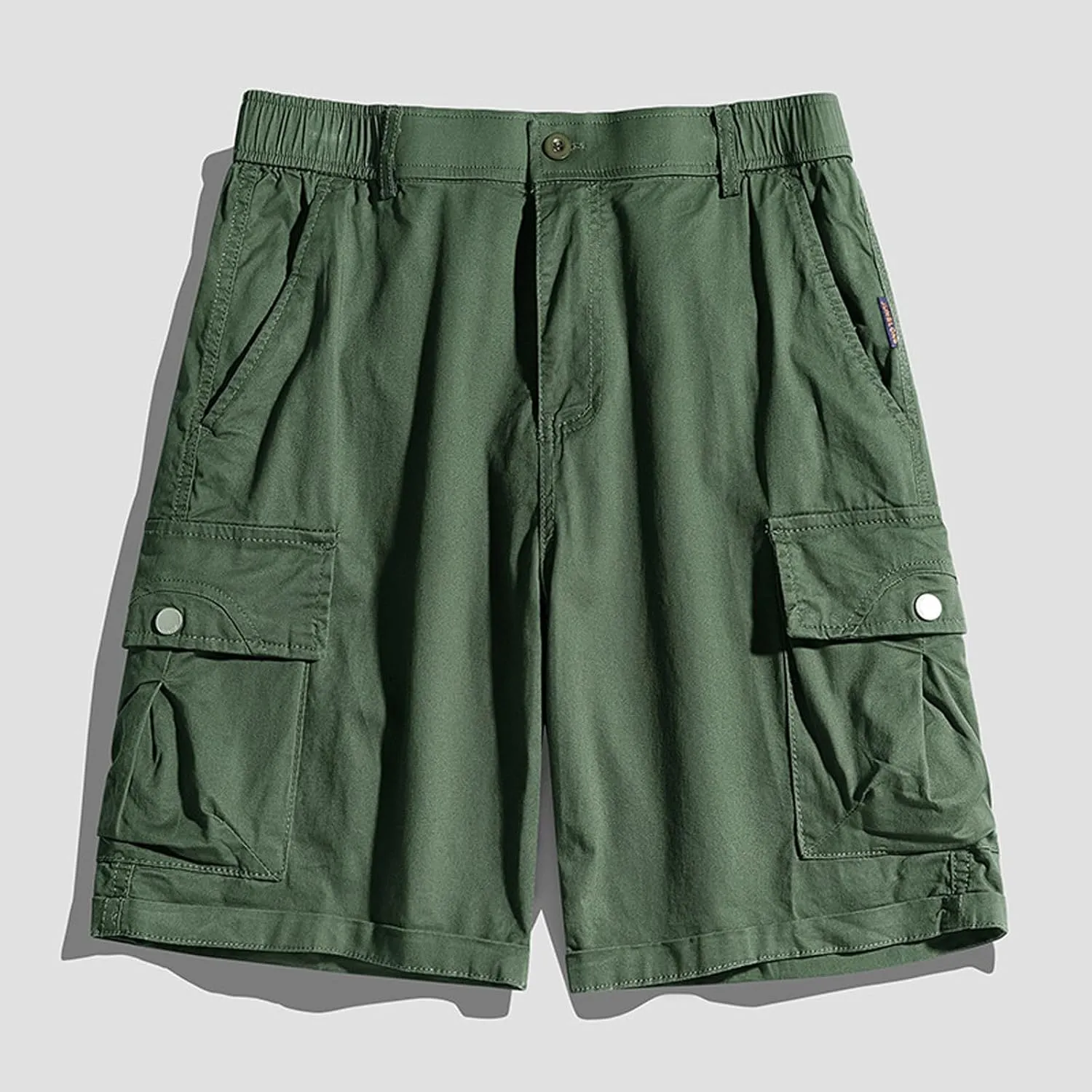Mens Elastic Waist Cargo Shorts Pocket Relaxed Fit Stretch Lightweight Camo Cargo Shorts for Men Utility Elastic Waist Shorts