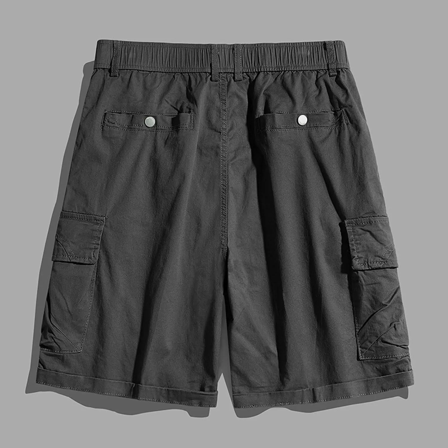 Mens Elastic Waist Cargo Shorts Pocket Relaxed Fit Stretch Lightweight Camo Cargo Shorts for Men Utility Elastic Waist Shorts