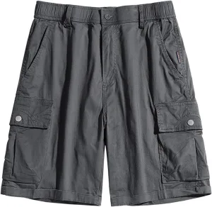 Mens Elastic Waist Cargo Shorts Pocket Relaxed Fit Stretch Lightweight Camo Cargo Shorts for Men Utility Elastic Waist Shorts