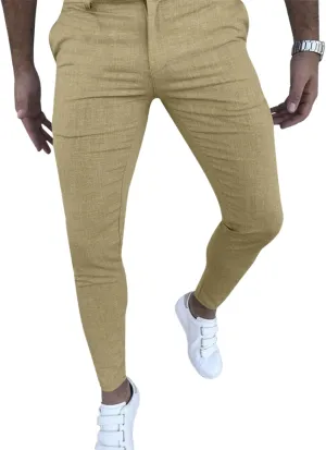 Mens Fashion Slim Fit Dress Pants Business Casual Skinny Stretch Pants Golf Pants